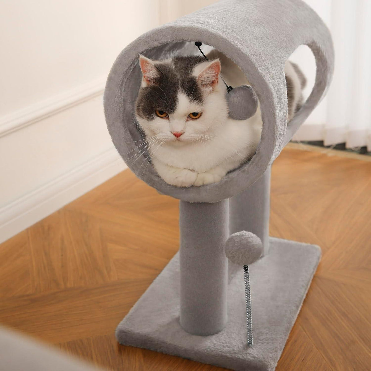 21-Inch Cat Tree with Plush Tunnel, view 4