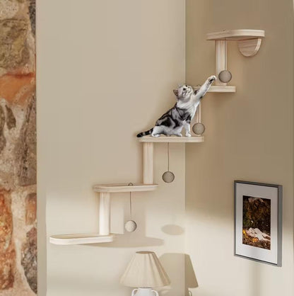 Wall-Mounted Wooden Cat Climbing Shelves, view 5