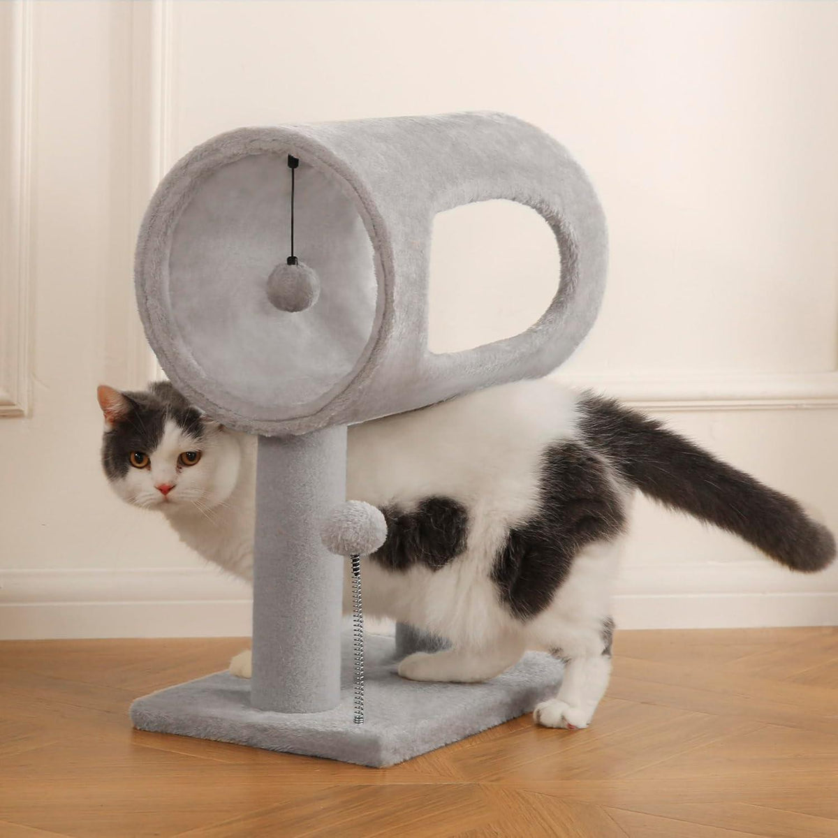 21-Inch Cat Tree with Plush Tunnel, view 6