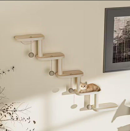 Wall-Mounted Wooden Cat Climbing Shelves, view 2