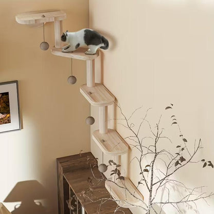 Wall-Mounted Wooden Cat Climbing Shelves, view 4