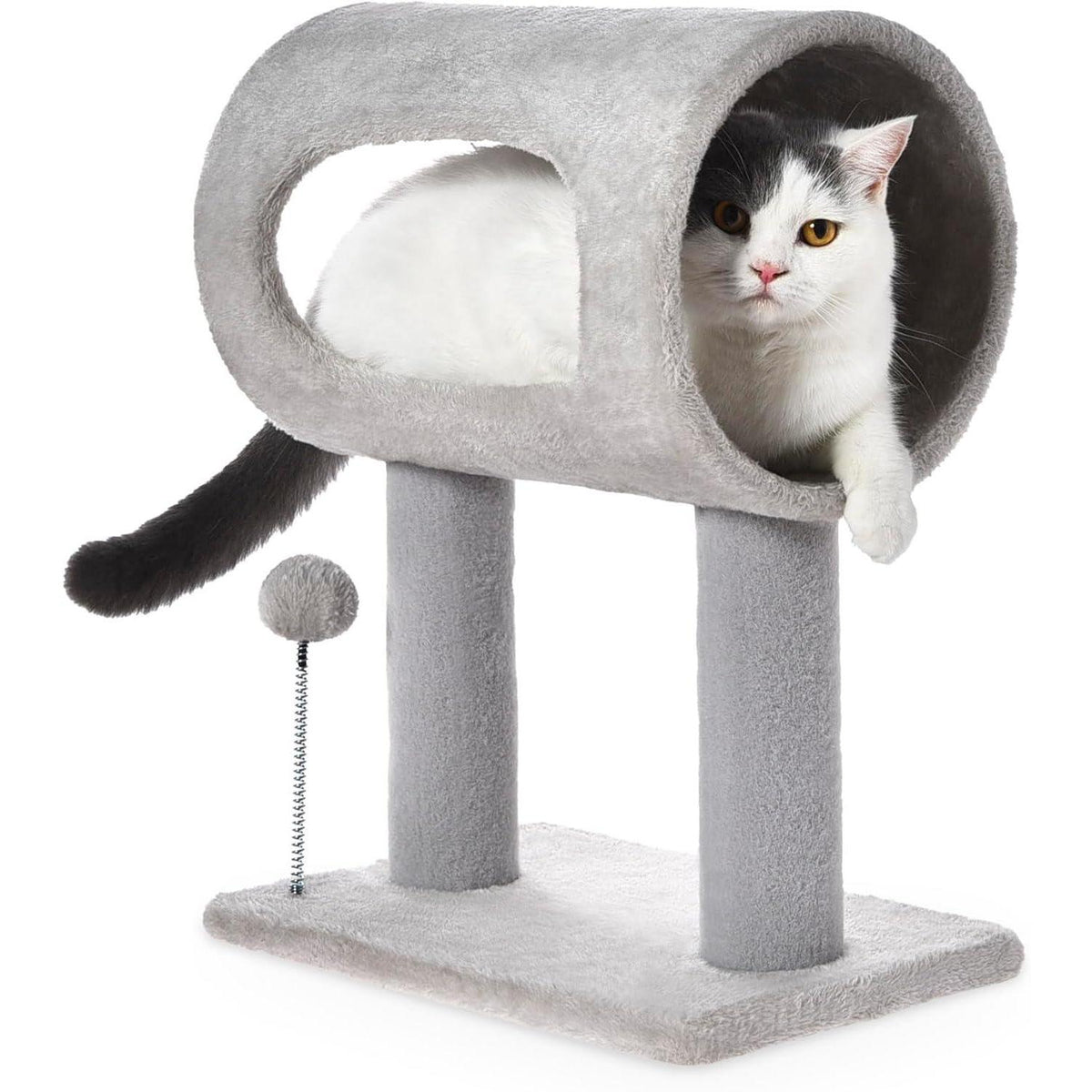 21-Inch Cat Tree with Plush Tunnel, view 8