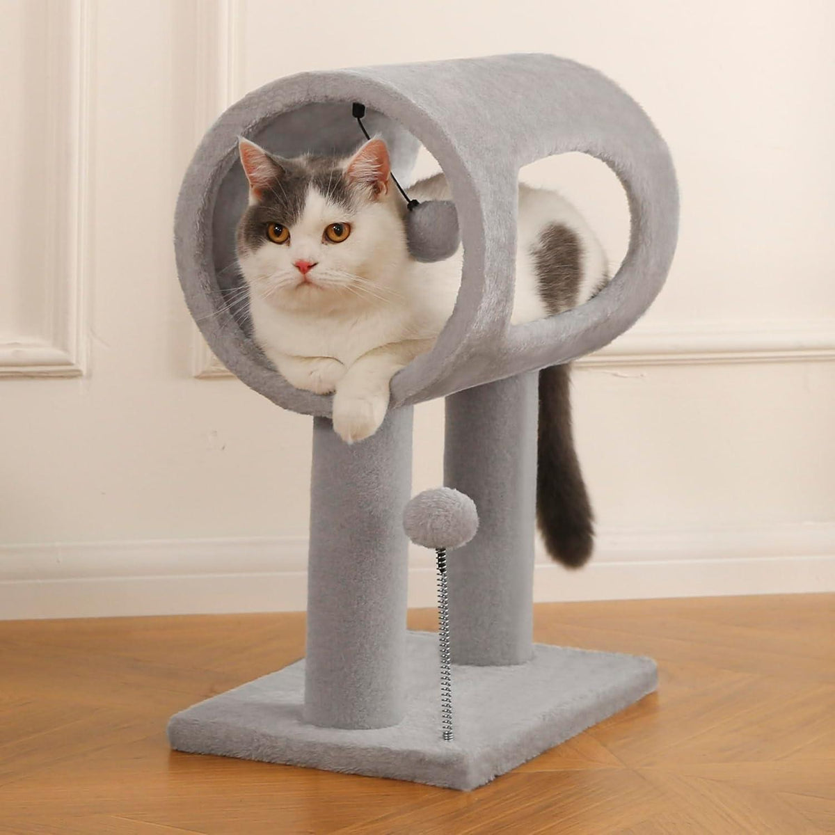 21-Inch Cat Tree with Plush Tunnel, view 2