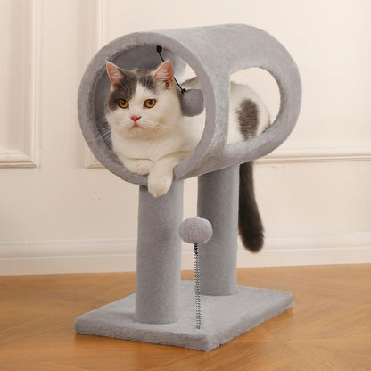 21-Inch Cat Tree with Plush Tunnel, view 2