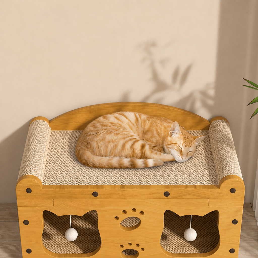 Two-Tier Cardboard Cat Scratcher House, view 2