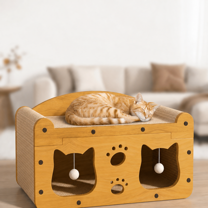 Two-Tier Cardboard Cat Scratcher House, view 3